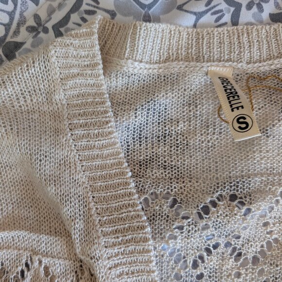 Women's Lightweight Crochet Long Sleeve Loose Casual Open Front Cardigan NWOT - Picture 4 of 6